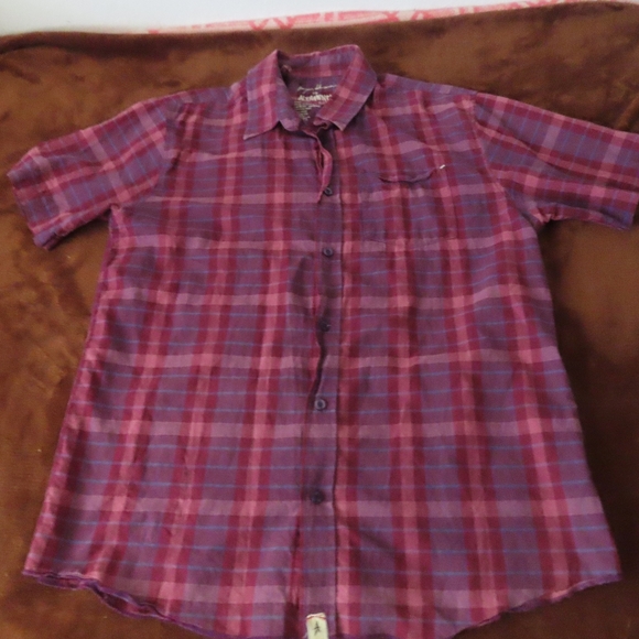 Rare Bryan Herman x Altamont Button Up Shirt Short Sleeve Purple Men’s Large - Picture 1 of 7